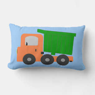 Orange Digitaler LKW Blau Hintergrund Lendenkissen