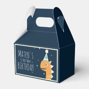Orange Dinosaur Birthday Danke Party Geschenkschachtel