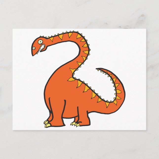 Orange Diplodocus Postkarte (Vorderseite)