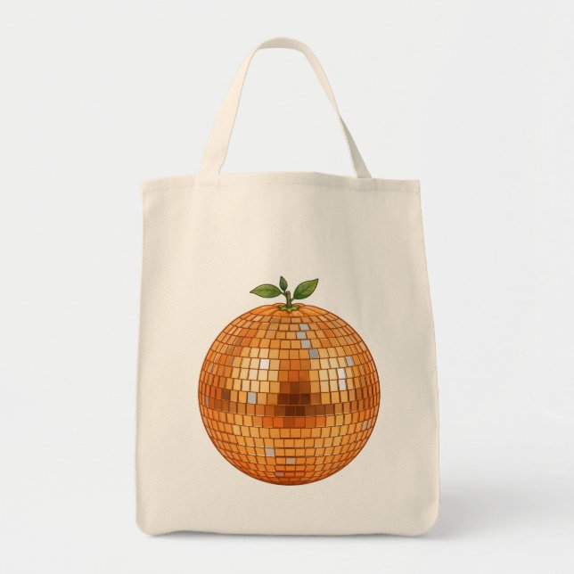 Orange Disco-Kugel Tragetasche (Vorne)