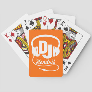 Orange DJ Fügen Sie Ihren Namen Musik spielkarten