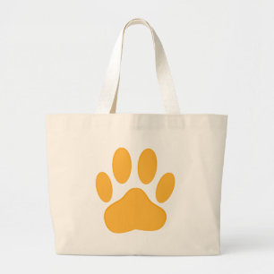 Orange Dog Pawprint Jumbo Stoffbeutel
