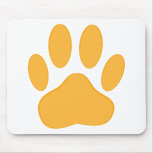 Orange Dog Pawprint Mousepad