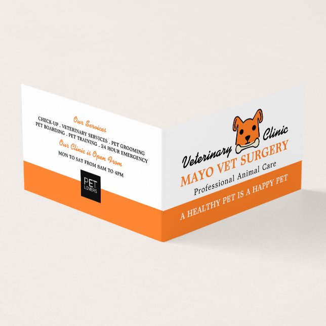 Orange Dog, tierärztlich, tierärztlich, im Einzeln Visitenkarten (Vorderseite)