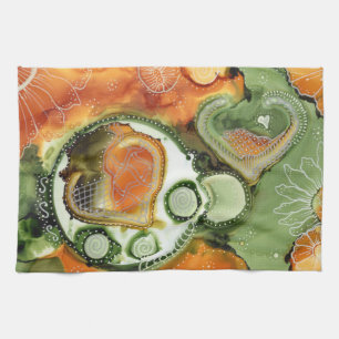 Orange Dotty Geschirrtuch