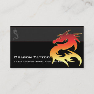 Orange Drache-asiatische Tätowierungs-einzigartig Visitenkarte