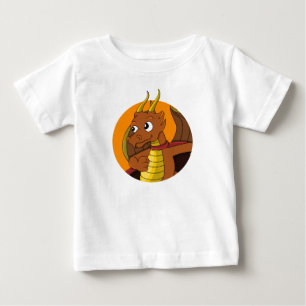Orange Dragon Cartoon Baby T - Shirt