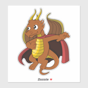Orange Dragon Cartoon Custom-Cut Vinyl Sticker