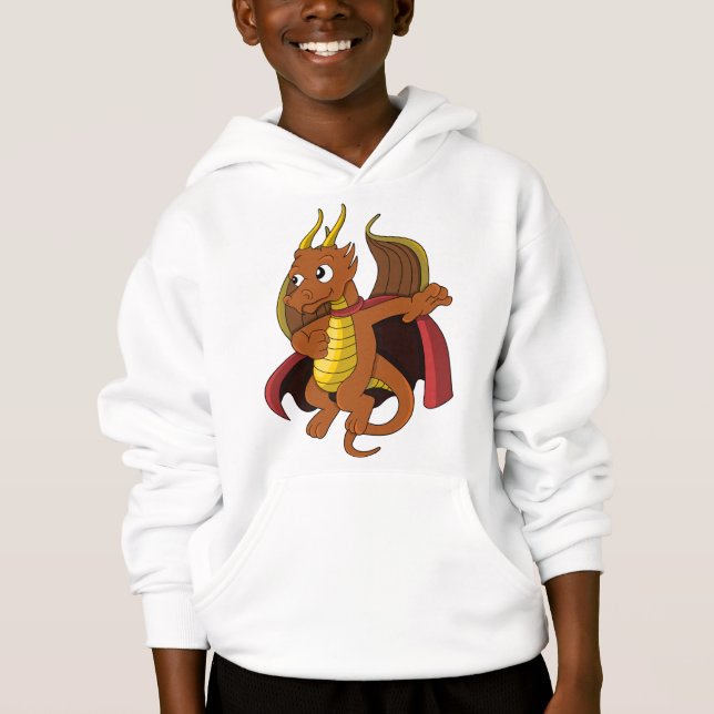 Orange Dragon Cartoon Hoodie (Vorderseite)