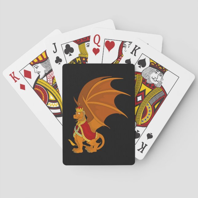 Orange Dragon Cartoon Spielkarten (Rückseite)