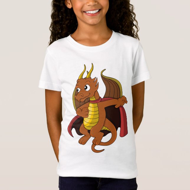 Orange Dragon Cartoon T - Shirt (Vorderseite)