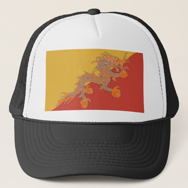 Orange Dragon Hat Truckerkappe (Vorderseite)