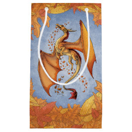 Orange Dragon of Autumn Fantasy Art Kleine Geschenktüte