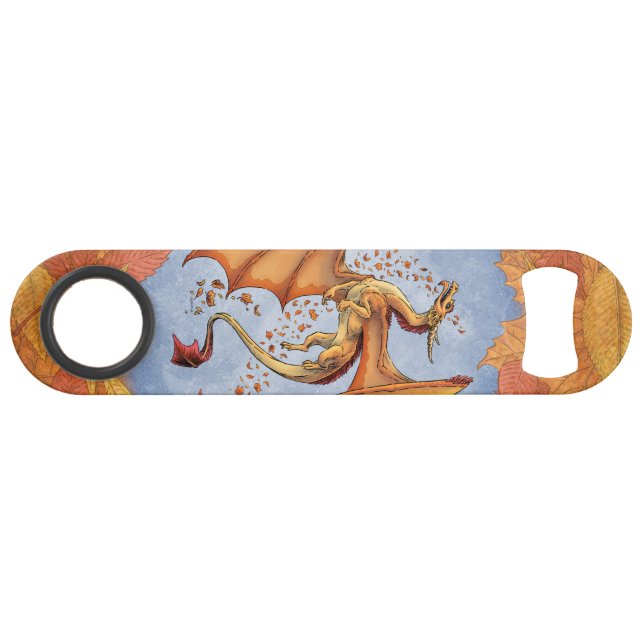 Orange Dragon of Autumn Fantasy Art Speedflaschenöffner (Vorderseite (Horizontal))