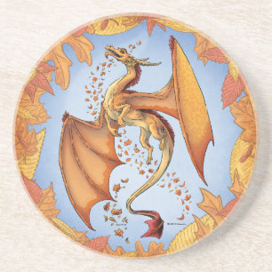 Orange Dragon of Autumn Nature Fantasy Art Getränkeuntersetzer