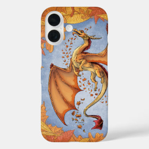 Orange Dragon of Autumn Nature Fantasy Art iPhone 16 Hülle