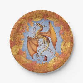 Orange Dragon of Autumn Nature Fantasy Art Pappteller
