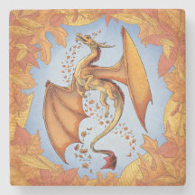 Orange Dragon of Autumn Nature Fantasy Art