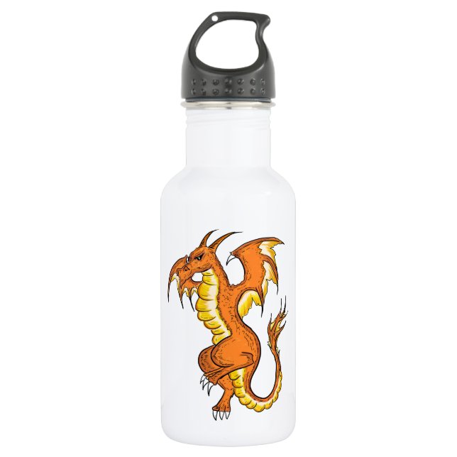 Orange Dragon zeichnend Trinkflasche (Vorderseite)