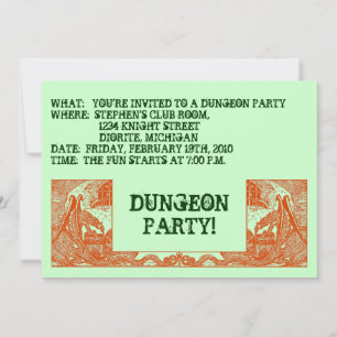 ORANGE DRAGONEN IN DEN DUNGEONS ~ PARTY EINLADUNG! EINLADUNG