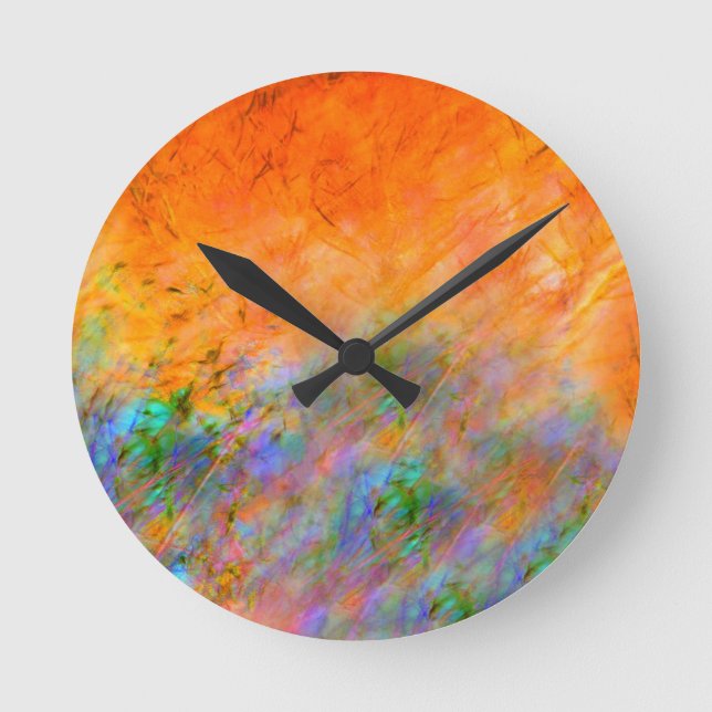 Orange Dreamscape Runde Wanduhr (Vorderseite)
