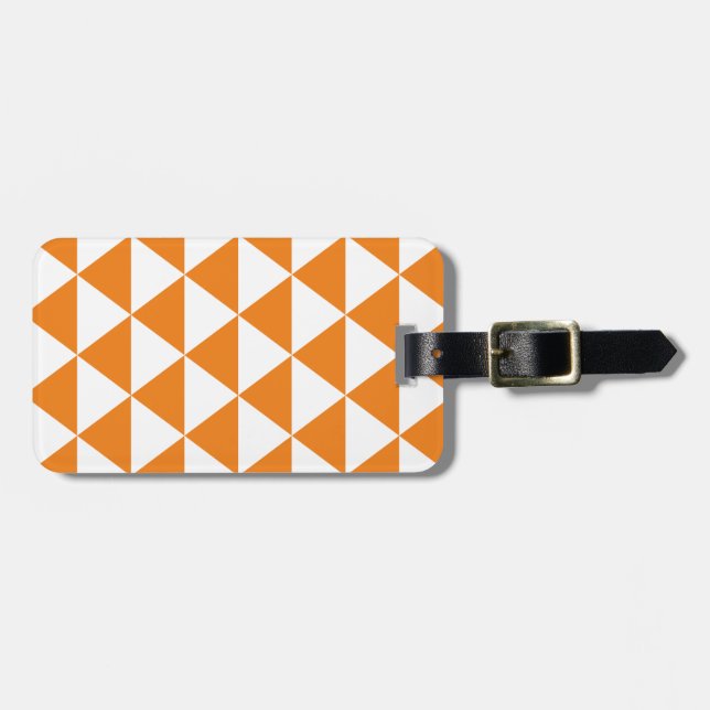 Orange Dreieck-Muster Gepäckanhänger (Vorderseite horizontal)