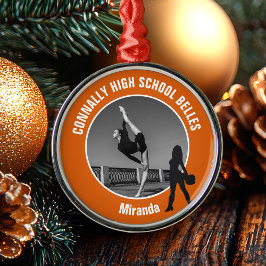 Orange Drill Team Photo Dancer Christmas Ornament Aus Metall