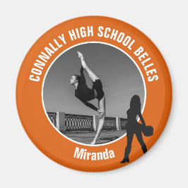 Orange Drill Team Photo High School Dancer Magnet