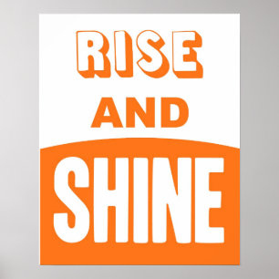 Orange Druck des Aufstiegs- und Glanzkürbises Poster