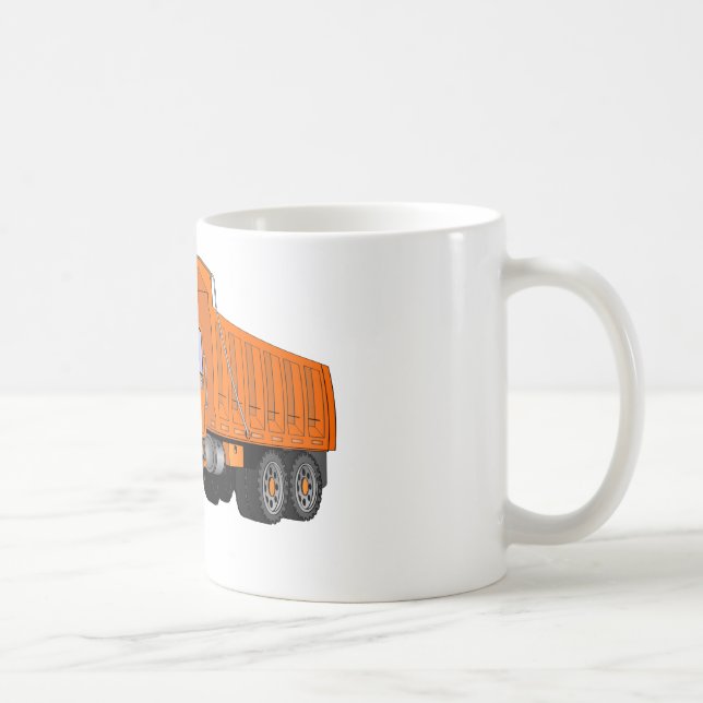 Orange Dump Truck Cartoon Kaffeetasse (Rechts)