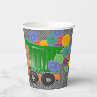 Orange Dump Truck Party Ballons Pappbecher