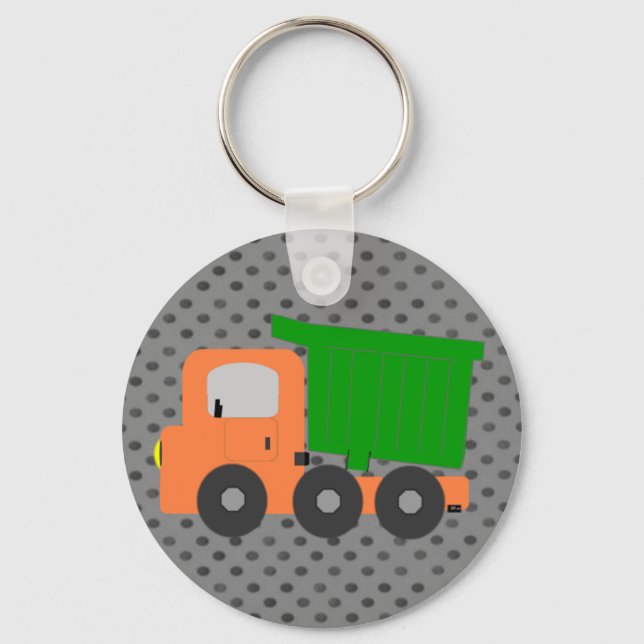 Orange Dump Truck Schlüsselanhänger (Vorderseite)