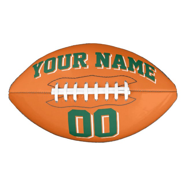 ORANGE DUNK GREEN UND WEISS Custom Football (Vorderseite)