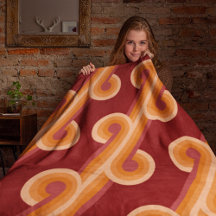 Orange Dunkel Bordeaux Rot Retro Kreise Kunst Must