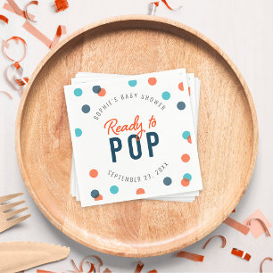 Orange Dunkelblaue Konfetti Baby-Party zum Platzen Serviette