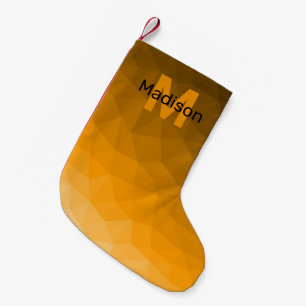 Orange dunkler Ombre geometrisches Mesh-Muster Mon Kleiner Weihnachtsstrumpf