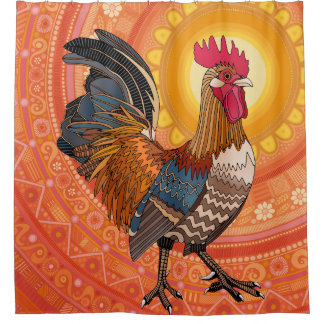Orange Duschvorhang