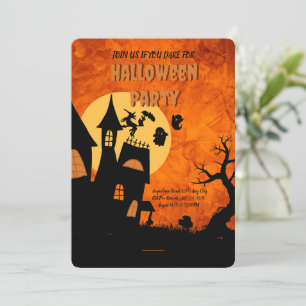 Orange Éffrayant Halloween Party Invitation