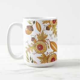 Orange Eicheln Herbst Stimmung Wasserfarben Illust Kaffeetasse