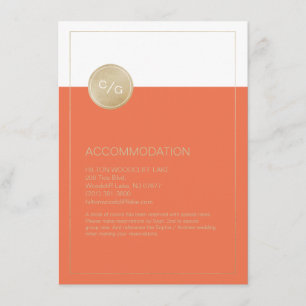 Orange einfache moderne Hochzeitskarte Begleitkarte