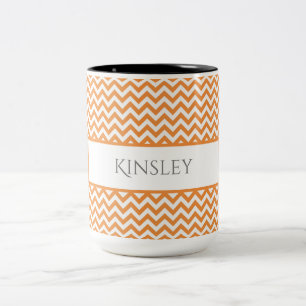 Orange einfache Zickzack Zwei-Tone-Kaffee-Tasse Zweifarbige Tasse