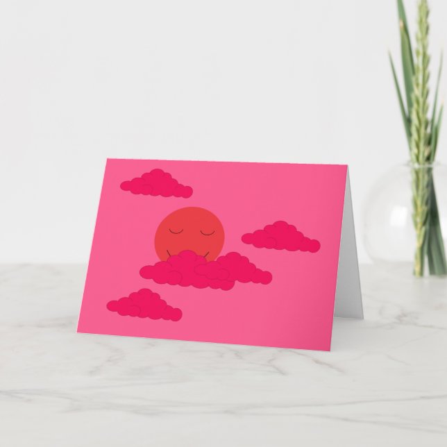 Orange Einstellung der Sonne in Red Sky: Leere Karte (Vorderseite)