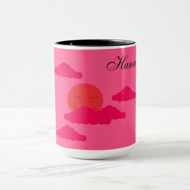 Orange Einstellung der Sonne in Red Sky Tasse (Zentrum)