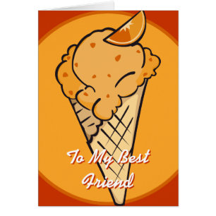 Orange Eiscreme-Karte