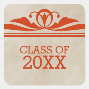 Orange Elegant Deko Abschluss Stickers