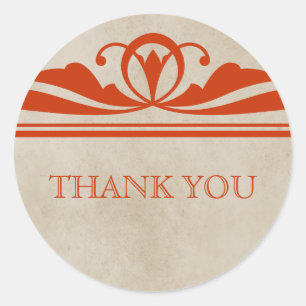 Orange Elegant Deko Danke Stickers