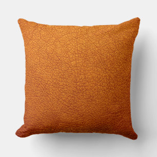 Orange Elegant Leather Look Kissen