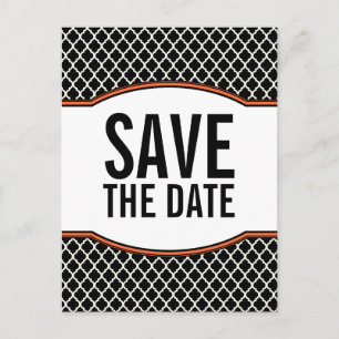 Orange Elegant Quartieren Save the Date Postkarte
