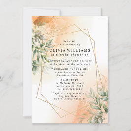 Orange Elegante romantische Eukalyptus verlasse ru Einladung