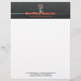 Orange Elektriker - Logoglühlampenentwurf Briefbogen